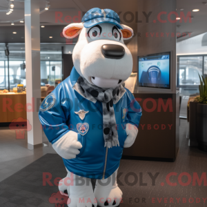 Blue Hereford Cow mascot...