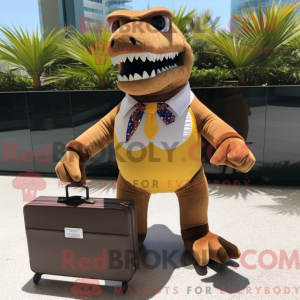 Brown Tyrannosaurus mascot...