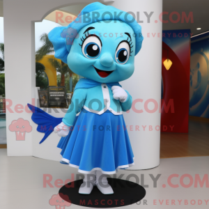 Sky Blue Cod maskot kostume...