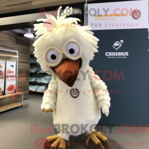 Krémový kostým maskota...