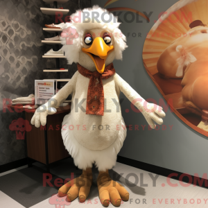 Cream Turkey maskot kostume...