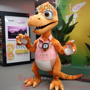 Peach Utahraptor mascot...