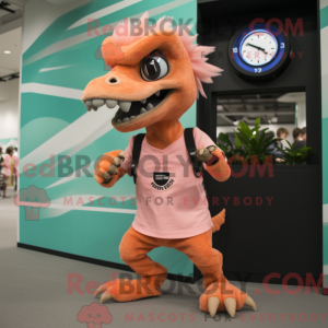 Peach Utahraptor mascot...