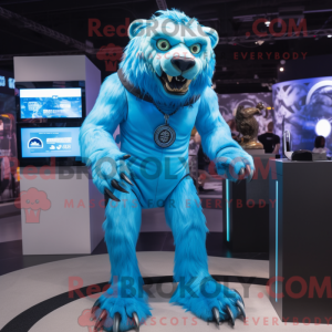 Sky Blue Smilodon mascot...