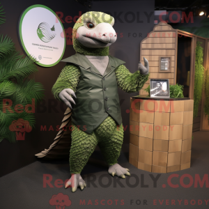 Grøn Pangolin maskot...