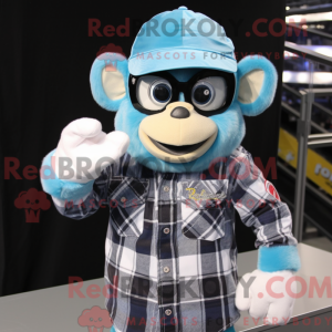 Sky Blue Monkey mascot...
