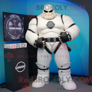 White Strongman maskot...
