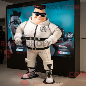 White Strongman maskot...
