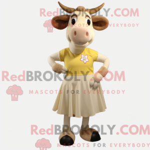 Creme Jersey Cow maskot...