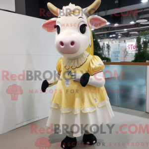 Cream Jersey Cow mascot...