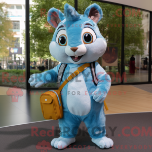 Himmelblå ekorn maskot...