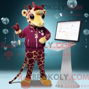 Maroon Giraffe maskot...
