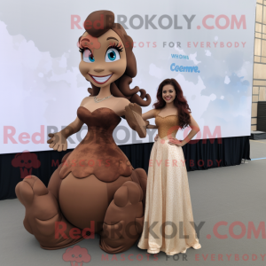 Brown Mermaid mascot...