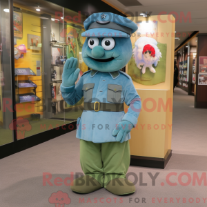 Sky Blue Green Beret mascot...