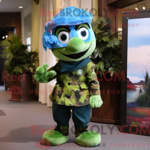 Sky Blue Green Beret mascot...