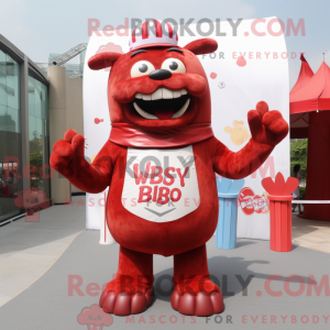 Red Bbq Ribs maskot kostume...