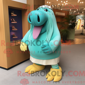 Turquoise Walrus mascot...