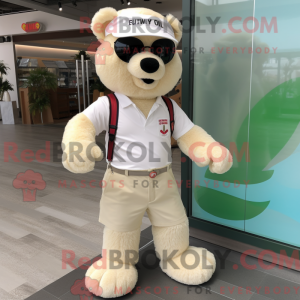 Cream Teddy Bear mascot...