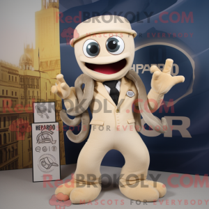 Beige Hydra mascot costume...