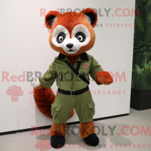 Olive Red Panda mascot...
