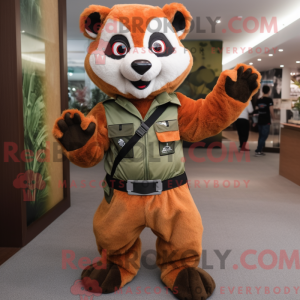 Olive Red Panda mascot...