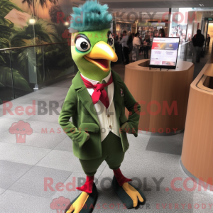 Grøn spætte maskot kostume...