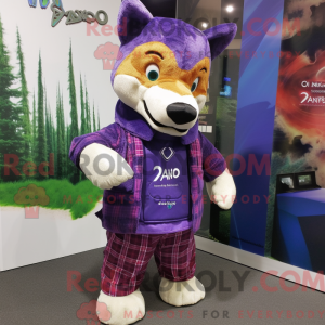 Purple Dingo mascot costume...