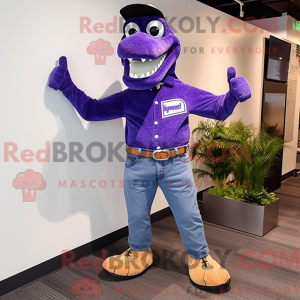 Purple Brachiosaurus mascot...