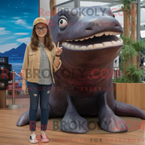 Brown Humpback Whale mascot...