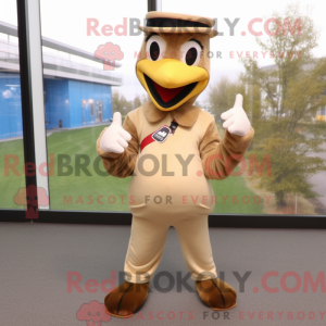Beige spætte maskot kostume...