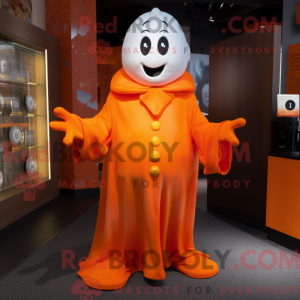 Orange Ghost mascot costume...