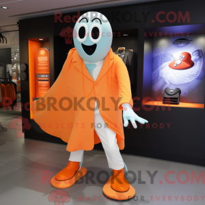 Orange Ghost mascot costume...