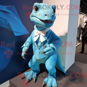 Cyan Komodo Dragon mascot...