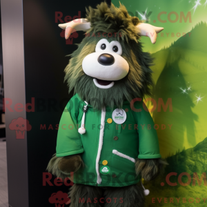 Grøn Yak maskot kostume...
