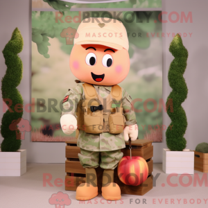 Peach Army Soldier mascot...