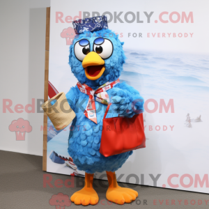 Blue Fried Chicken mascot...