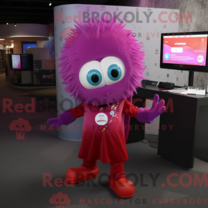 Magenta Ray mascot costume...