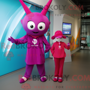 Magenta Ray mascottekostuum...