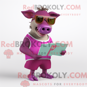 Magenta Wild Boar mascot...