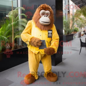 Guld Orangutang maskot...