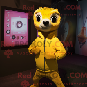 Yellow Meerkat mascot...