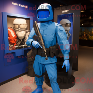 Blue Gi Joe maskot kostume...