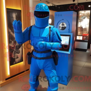 Blue Gi Joe mascot costume...