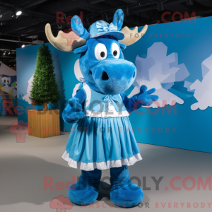 Blue Moose mascot costume...