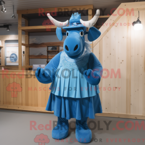 Blue Moose mascot costume...