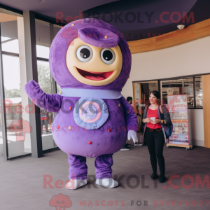 Purple Donut mascot costume...