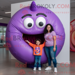 Purple Donut mascot costume...