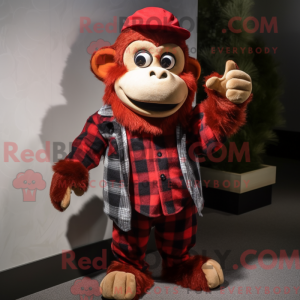 Red Monkey-maskotdraktfigur...