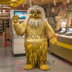 Gouden Yeti-mascottekostuum...