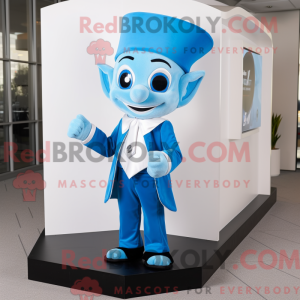 Sky Blue Elf maskot kostume...